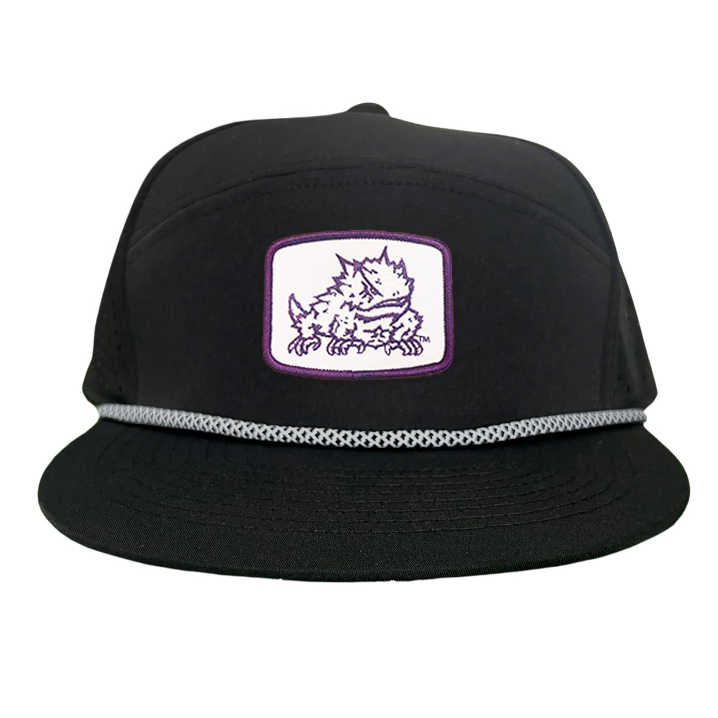 TCU Horned Frog Square Patch / Curved Bill Mesh Snapback / 121 - TCU005