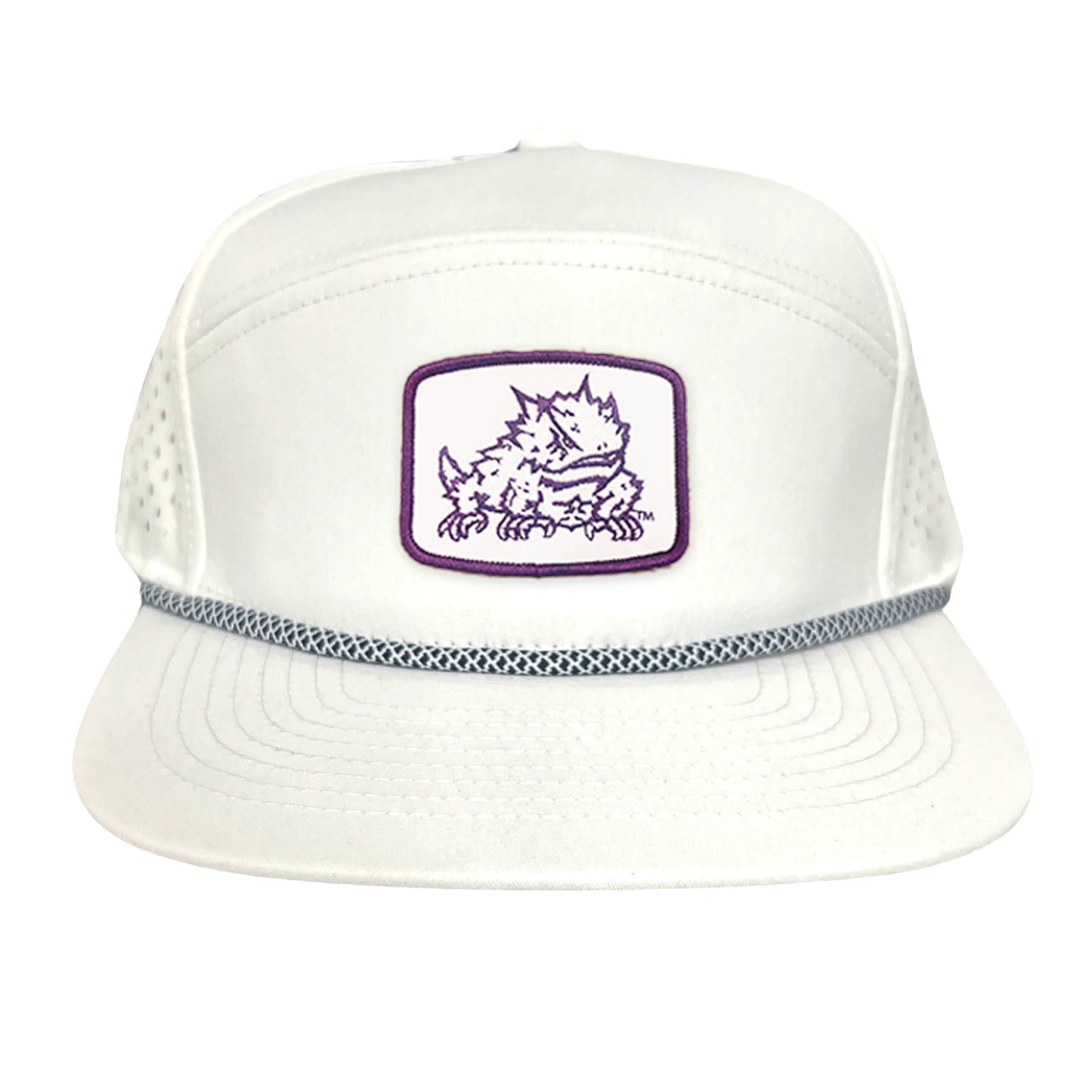 TCU Horned Frog Square Patch / Curved Bill Mesh Snapback / 121 - TCU005
