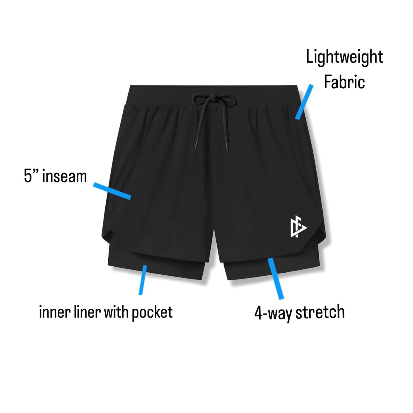 5” Liner Mesh Short- Black