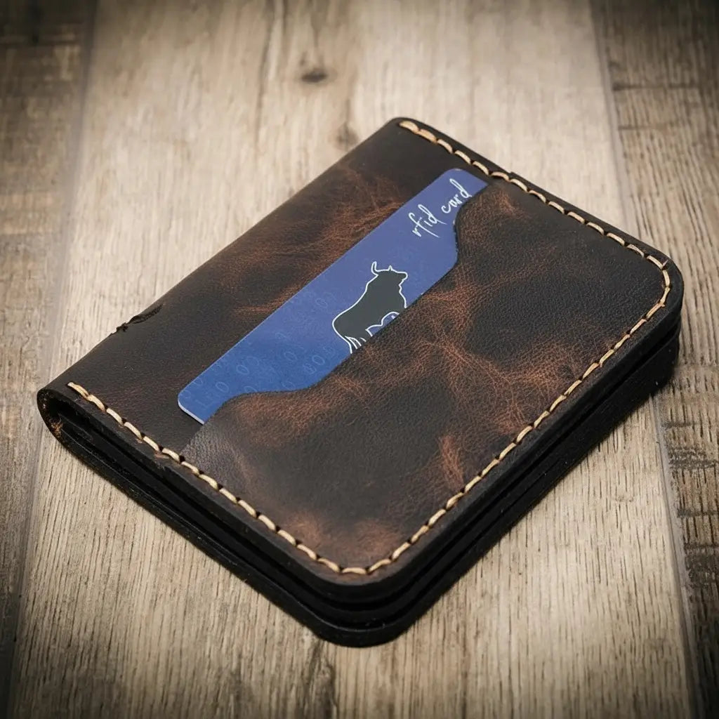 Minimalist Badge Wallet - Walnut Brown