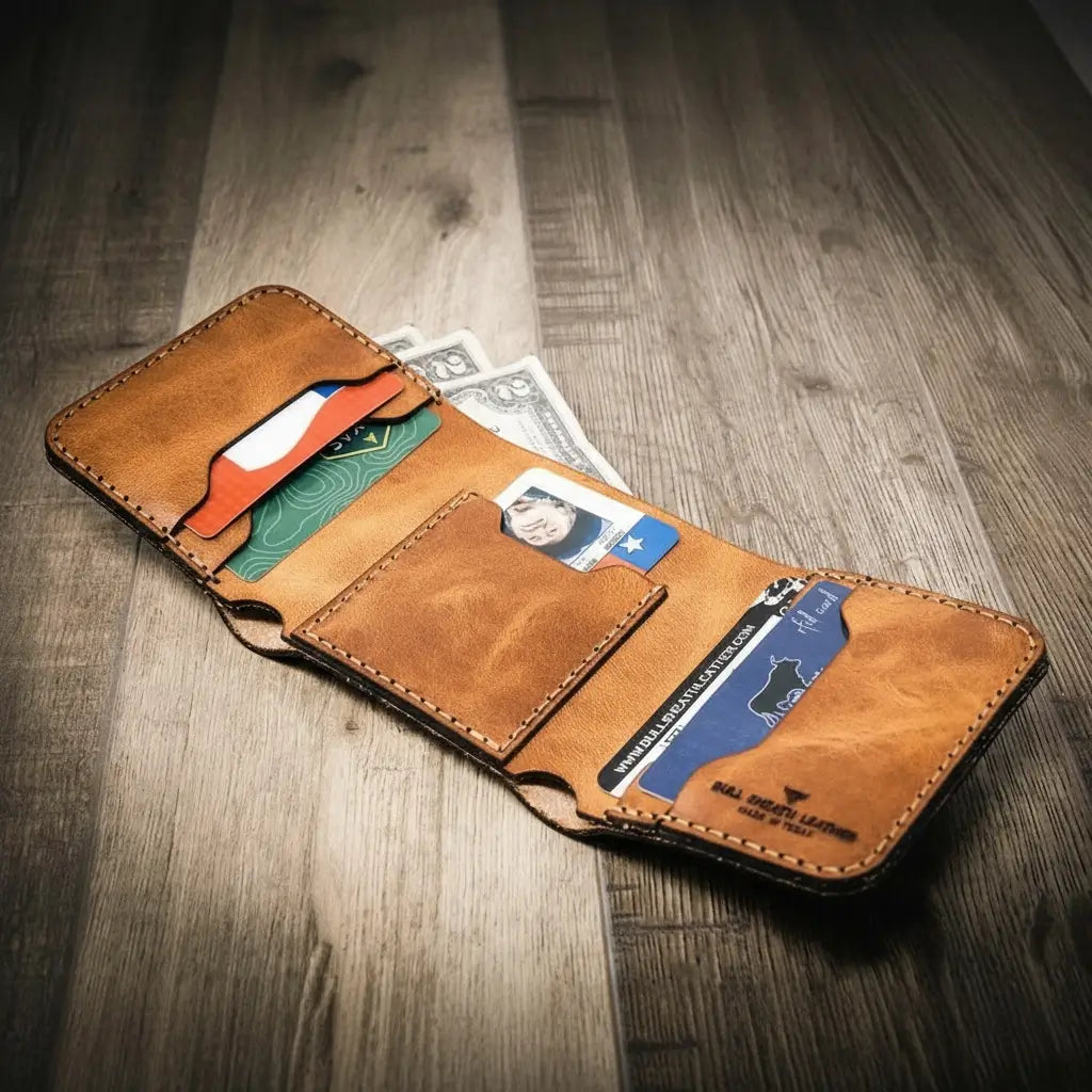 The Trinity Trifold Wallet - Saddle Tan