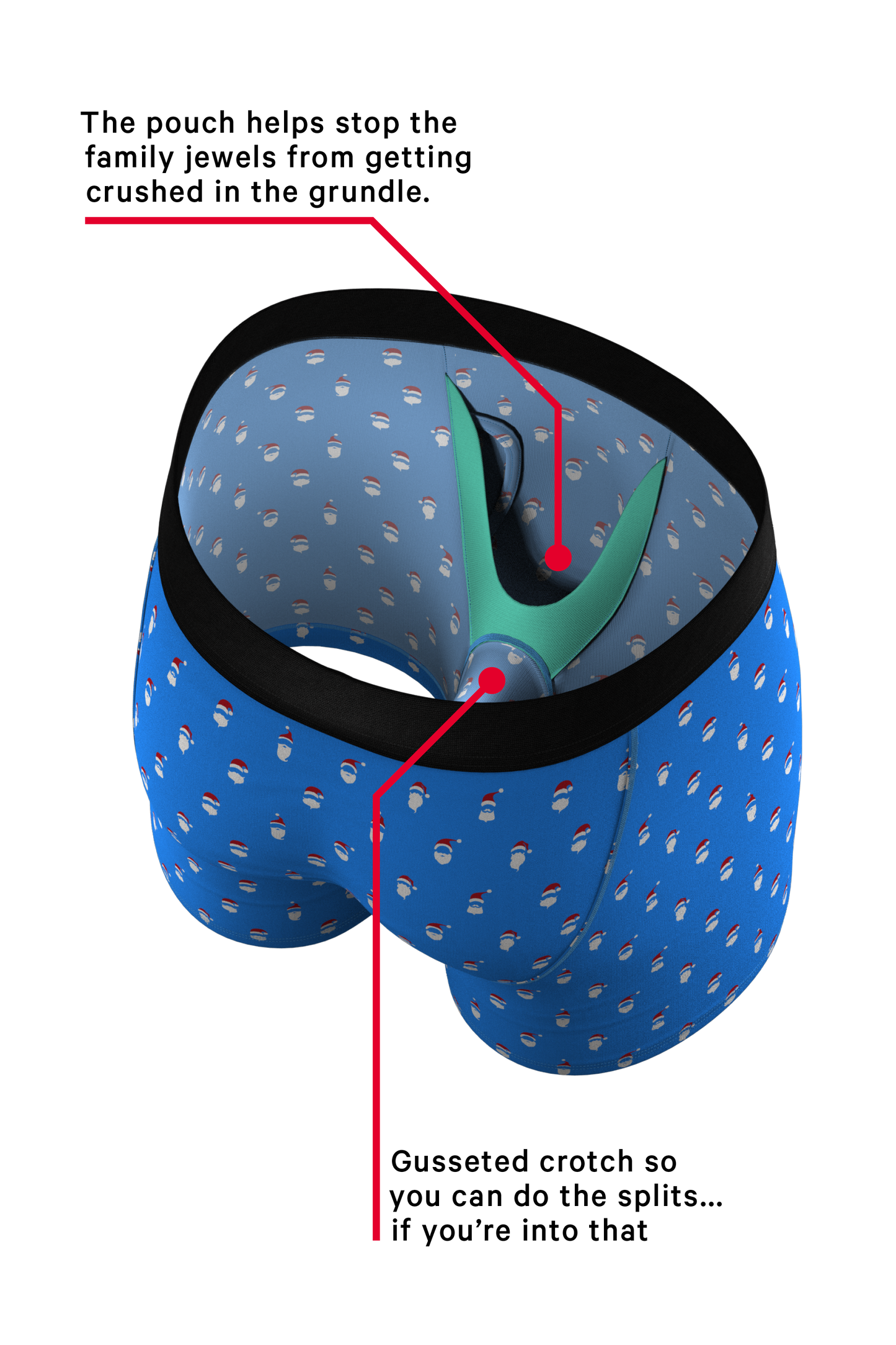 The 50 Shades Of Santa | Holiday Ball Hammock® Pouch Underwear With Fly