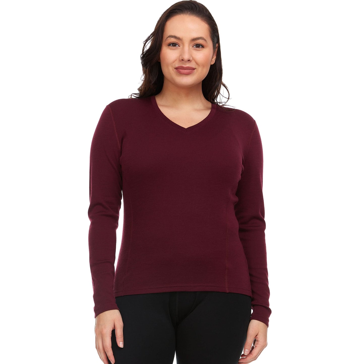 Women's 100% Merino Wool V-Neck - Midweight Sweater