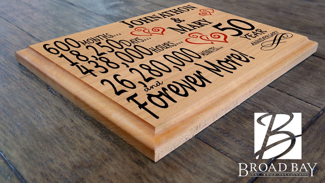 Personalized 50th Anniversary Gift – Custom Wood Keepsake for Husband, Wife, or Couple