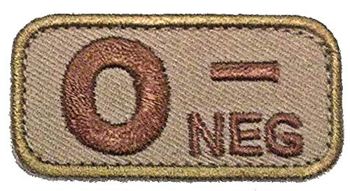 Blood Type Morale Patches with Hook Backing