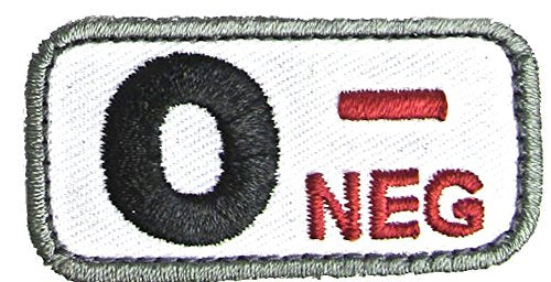 Blood Type Morale Patches with Hook Backing