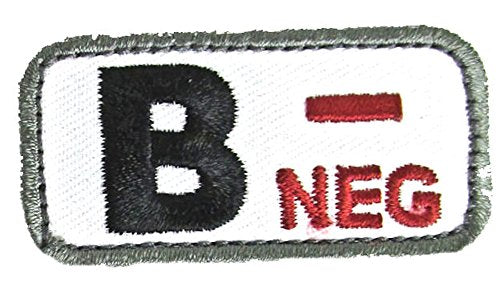 Blood Type Morale Patches with Hook Backing