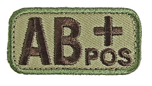 Blood Type Morale Patches with Hook Backing