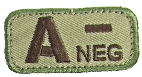 Blood Type Morale Patches with Hook Backing