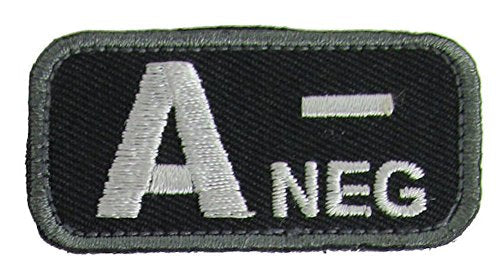 Blood Type Morale Patches with Hook Backing