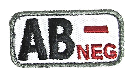 Blood Type Morale Patches with Hook Backing