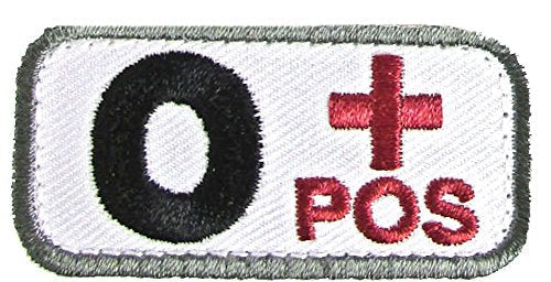 Blood Type Morale Patches with Hook Backing