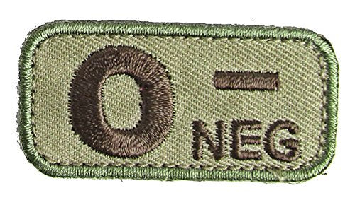 Blood Type Morale Patches with Hook Backing