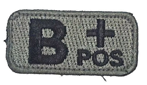 Blood Type Morale Patches with Hook Backing