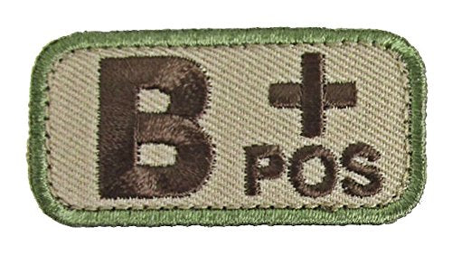 Blood Type Morale Patches with Hook Backing