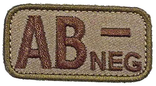 Blood Type Morale Patches with Hook Backing