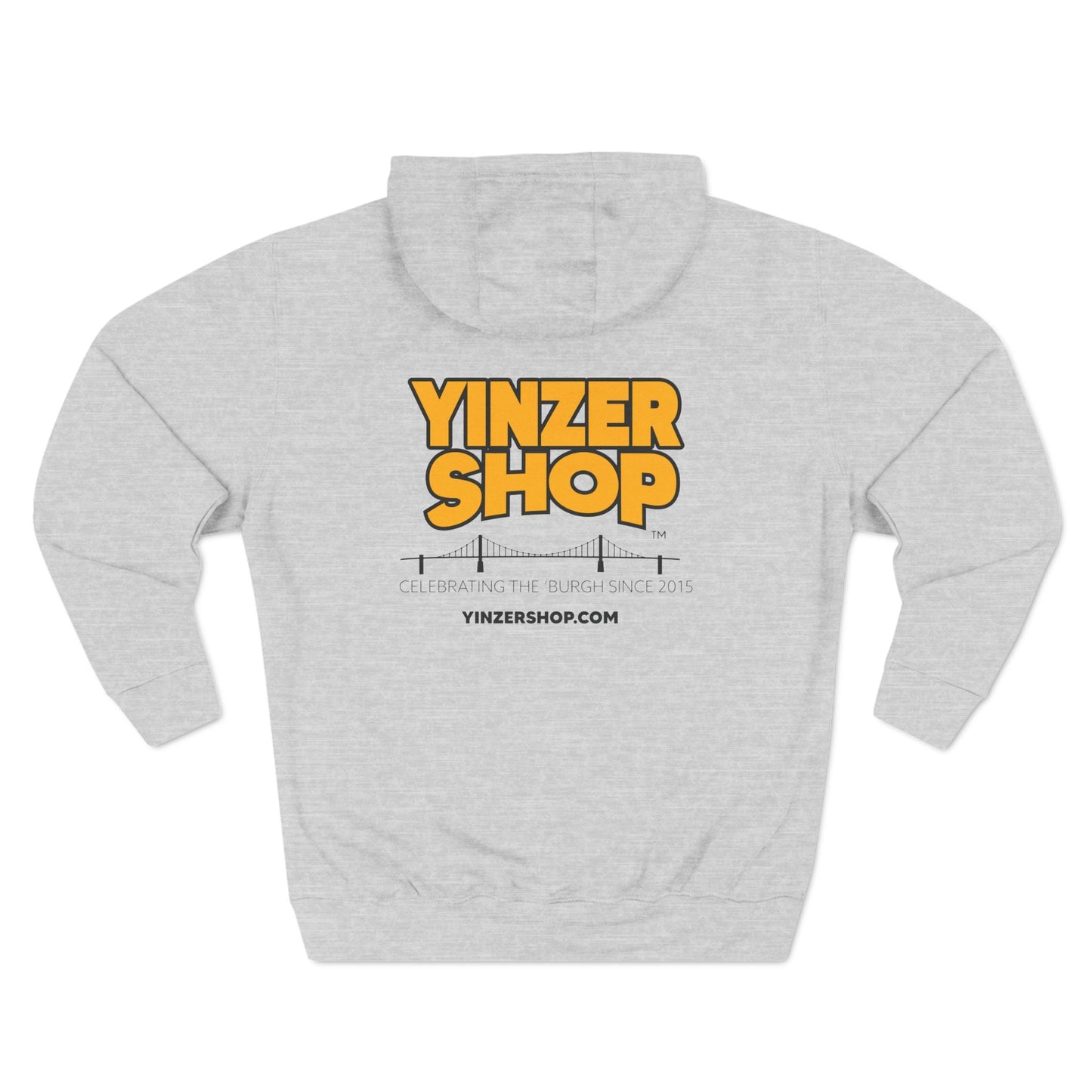 YinzerShop Serving Since 2015 - Print on back- Lane Seven LS14001 Three-Panel Fleece Hoodie