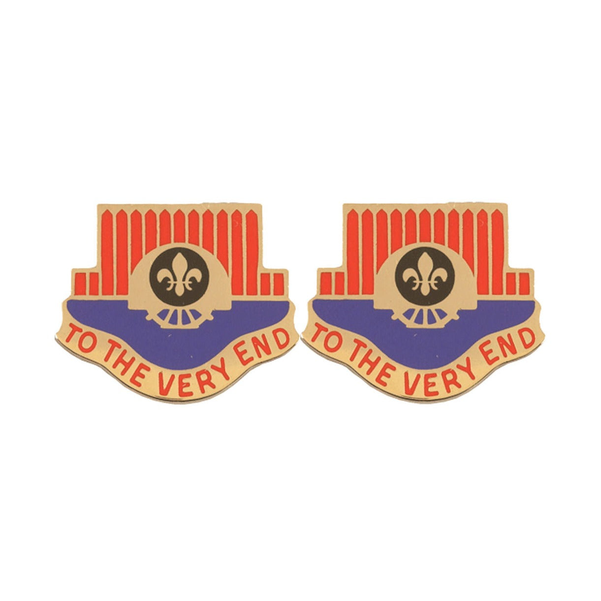 528th ENGINEER BATTALION Distinctive Unit Insignia - Pair - TO THE VERY END