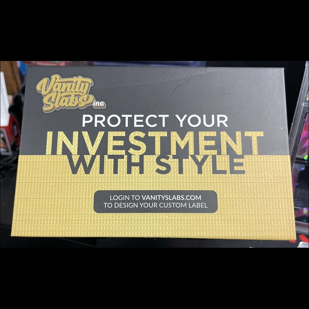 Vanity Slabs Retail Bundle 1 x Slab, Book Case, Pick & One Random Mystery Card Baseball Football Hockey or Basketball