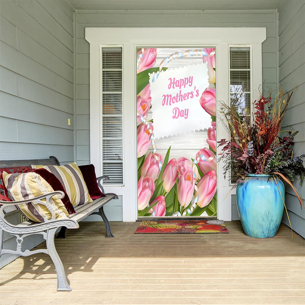 Bouquet of Tulips Door Cover