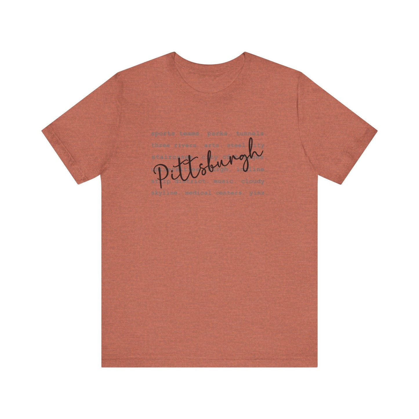 Pittsburgh Typography Word Art Short Sleeve Premium T-Shirt