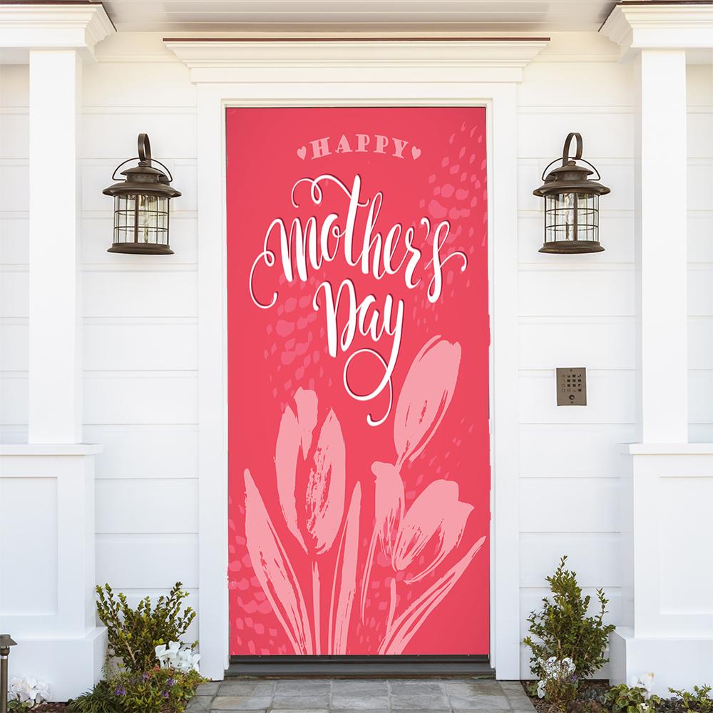 Pink Tulips Door Cover