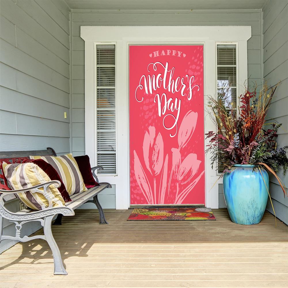 Pink Tulips Door Cover