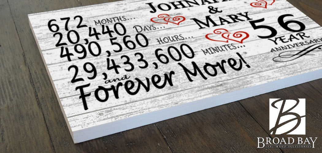56 Year Anniversary Gift Personalized 56th For Him Her or Couples