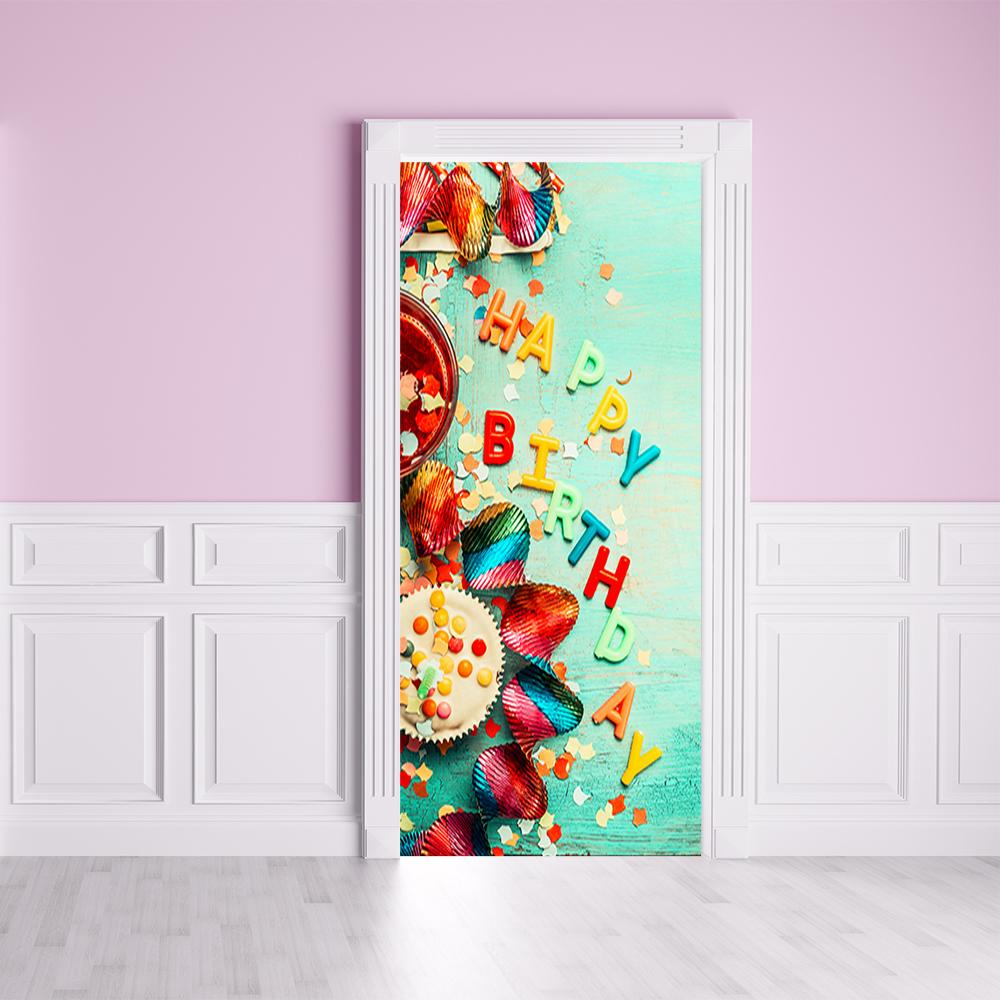 Happy Birthday on Turquoise Background