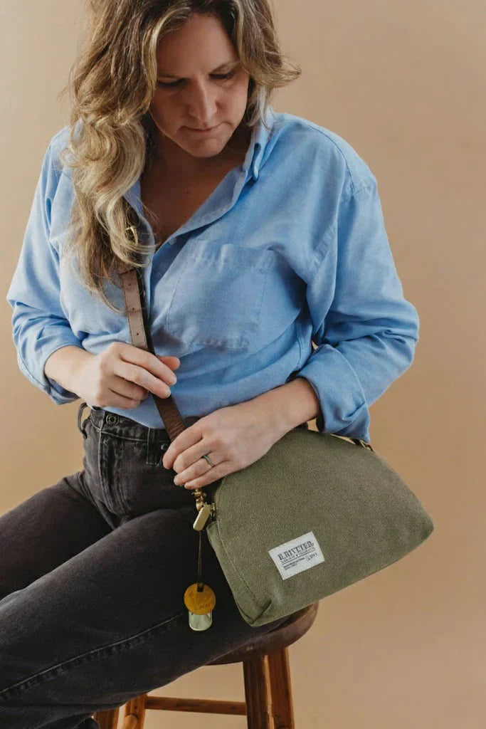 Hopper Crossbody | Fatigue Washed Canvas + Brown