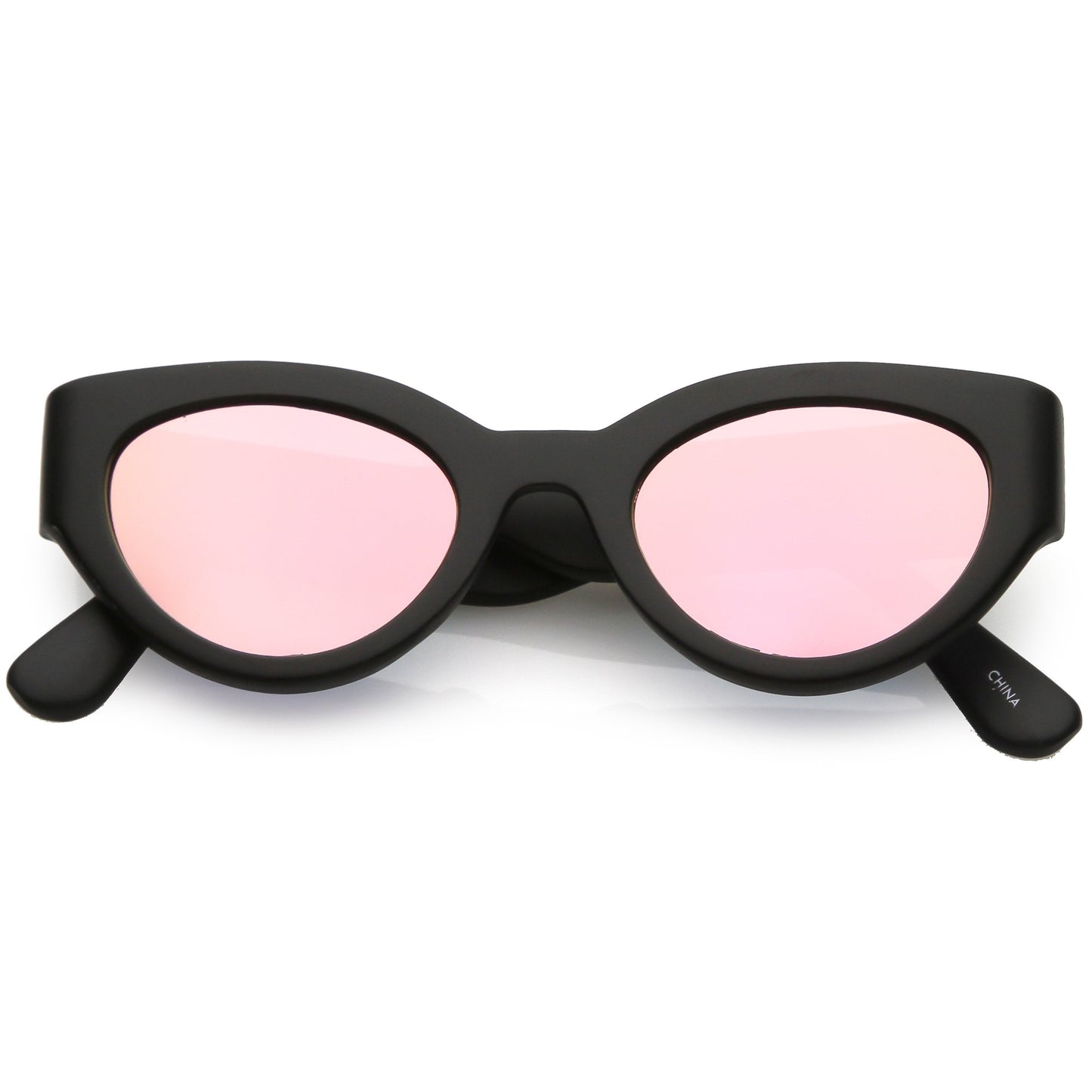 Bold Retro Fashion Oval Mirrored Flat Lens Sunglasses C544