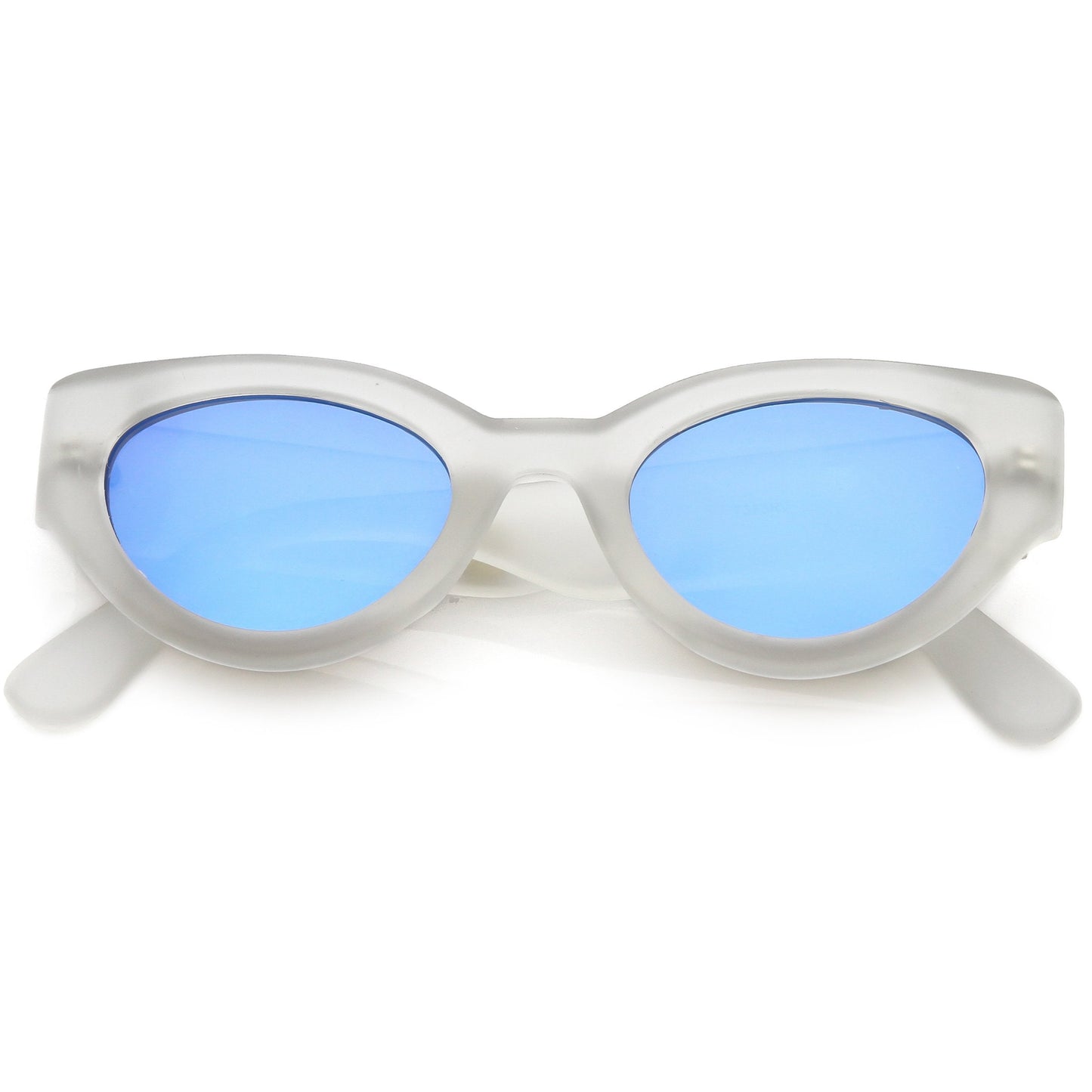 Bold Retro Fashion Oval Mirrored Flat Lens Sunglasses C544