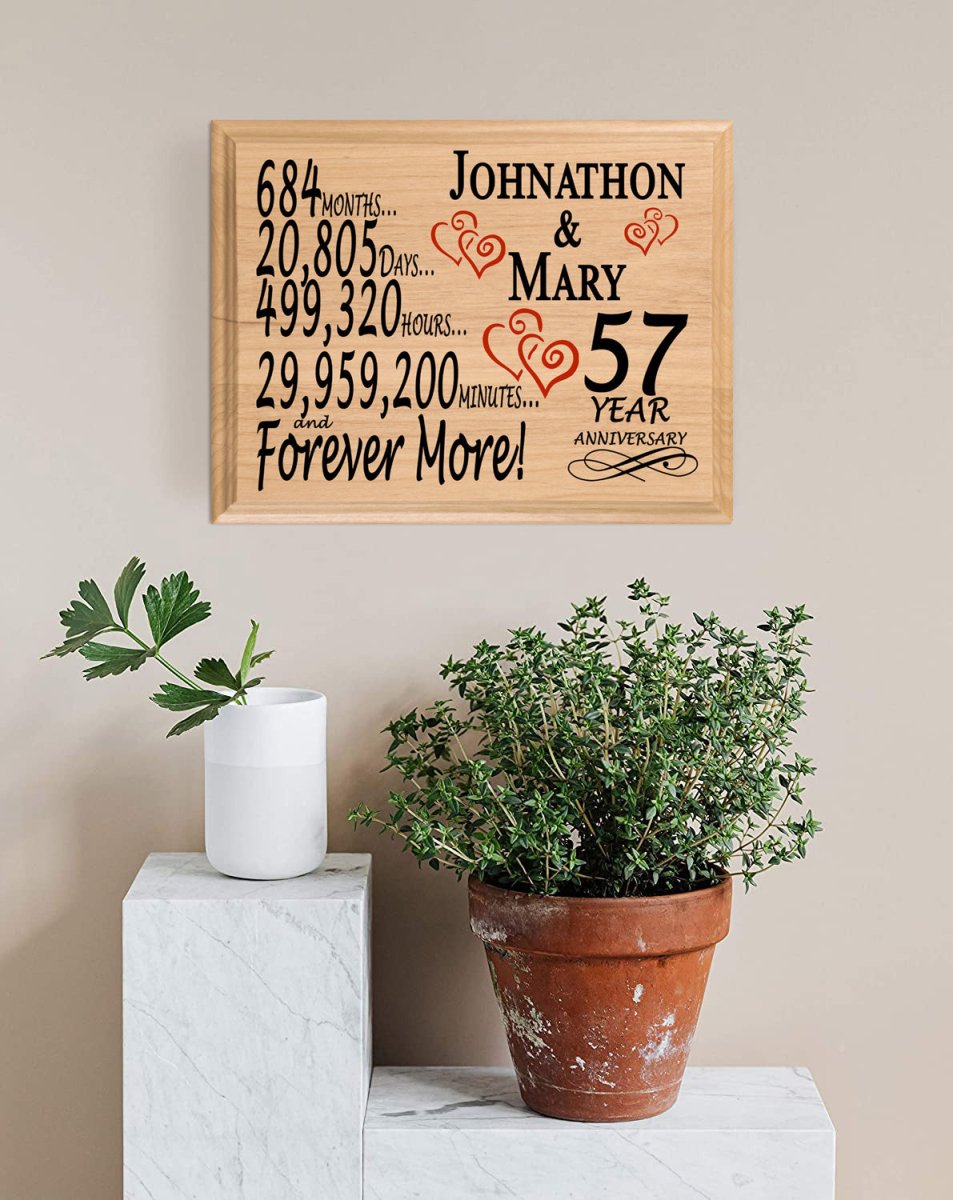 57th Anniversary Gift Personalized 57Personalized 57th Anniversary Gift –  for Husband, Wife, or Couple Year Wedding Anniversary Present