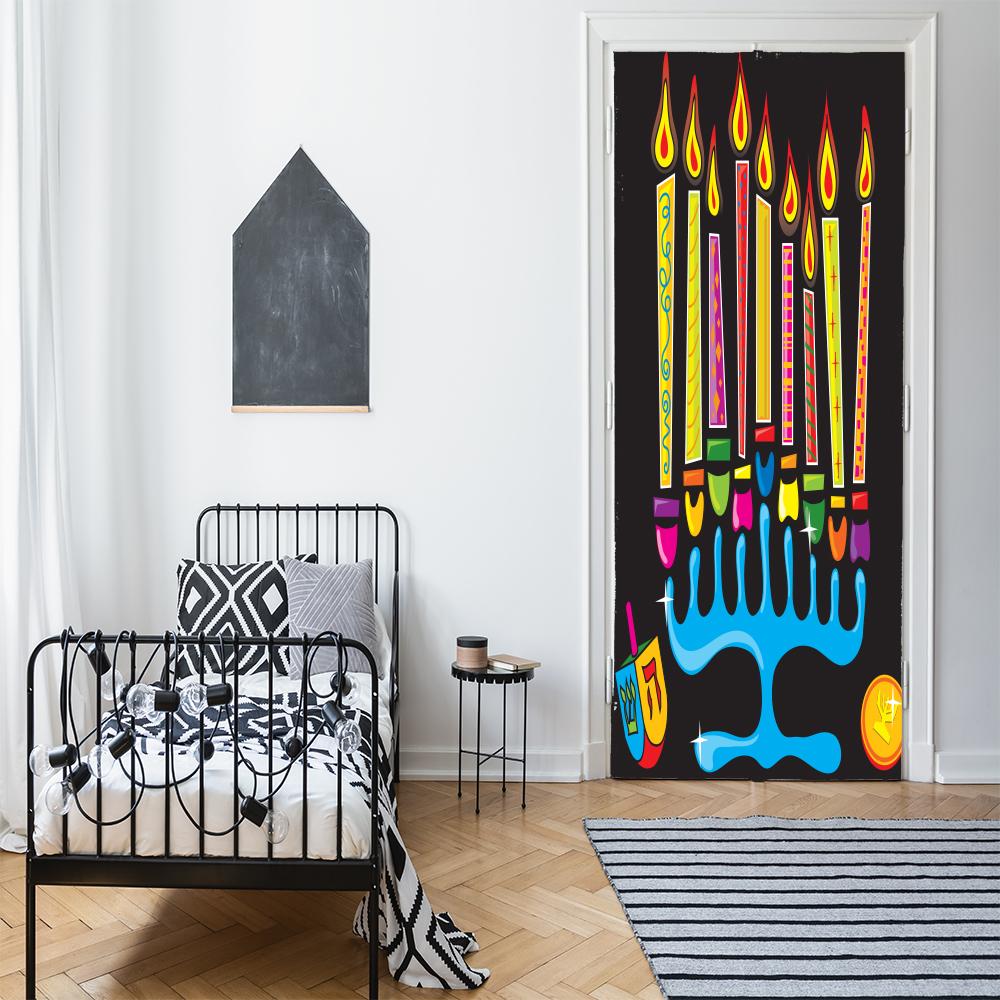 Colorful Menorah Candles