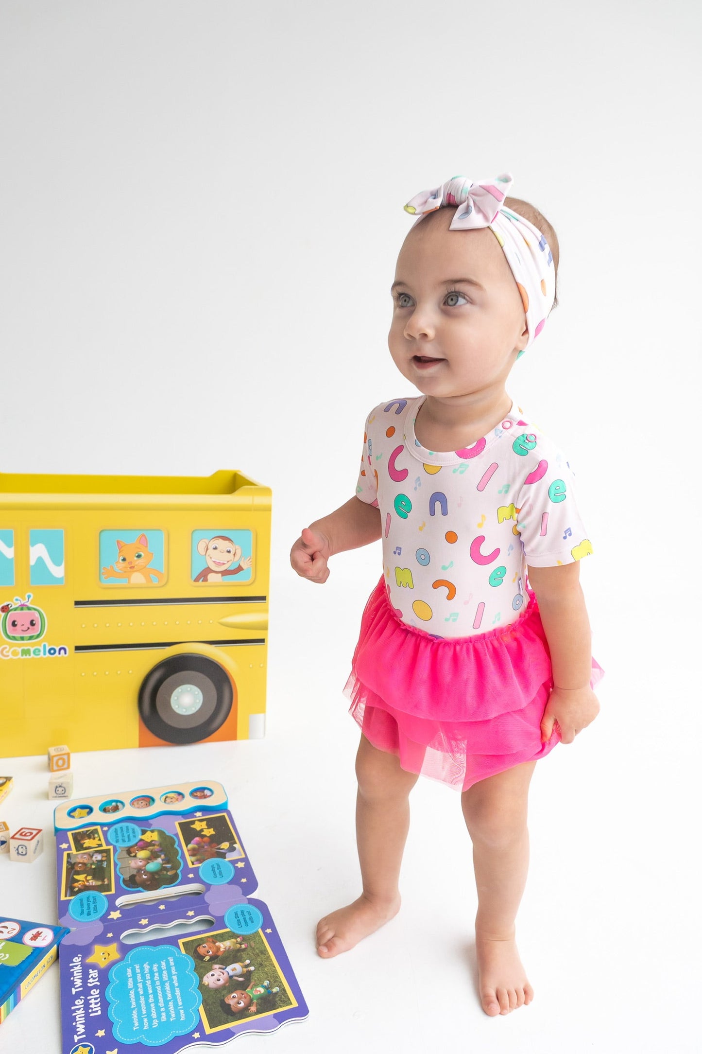 Dream Big Little Co x CoComelon ALPHABET DREAM TUTU SHORT SLEEVE BODYSUIT DRESS