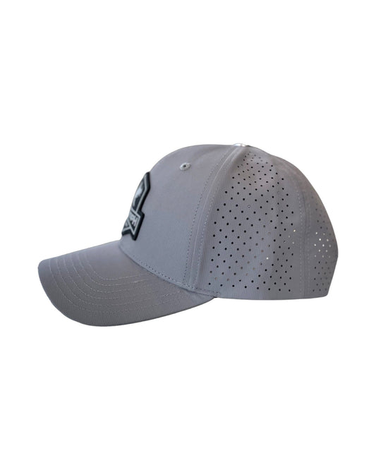 Grey PVC Performance Snapback Hat