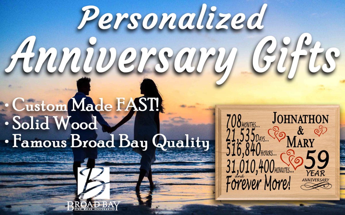 Personalized 59th Anniversary Gift – Custom Wood Keepsake for Husband, Wife, or Couple