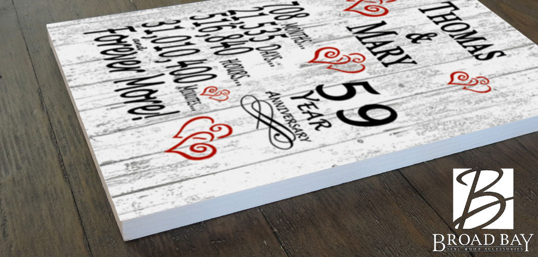 59th Anniversary Gift Personalized Farmhouse Style 59 Year Wedding Anniversary Present