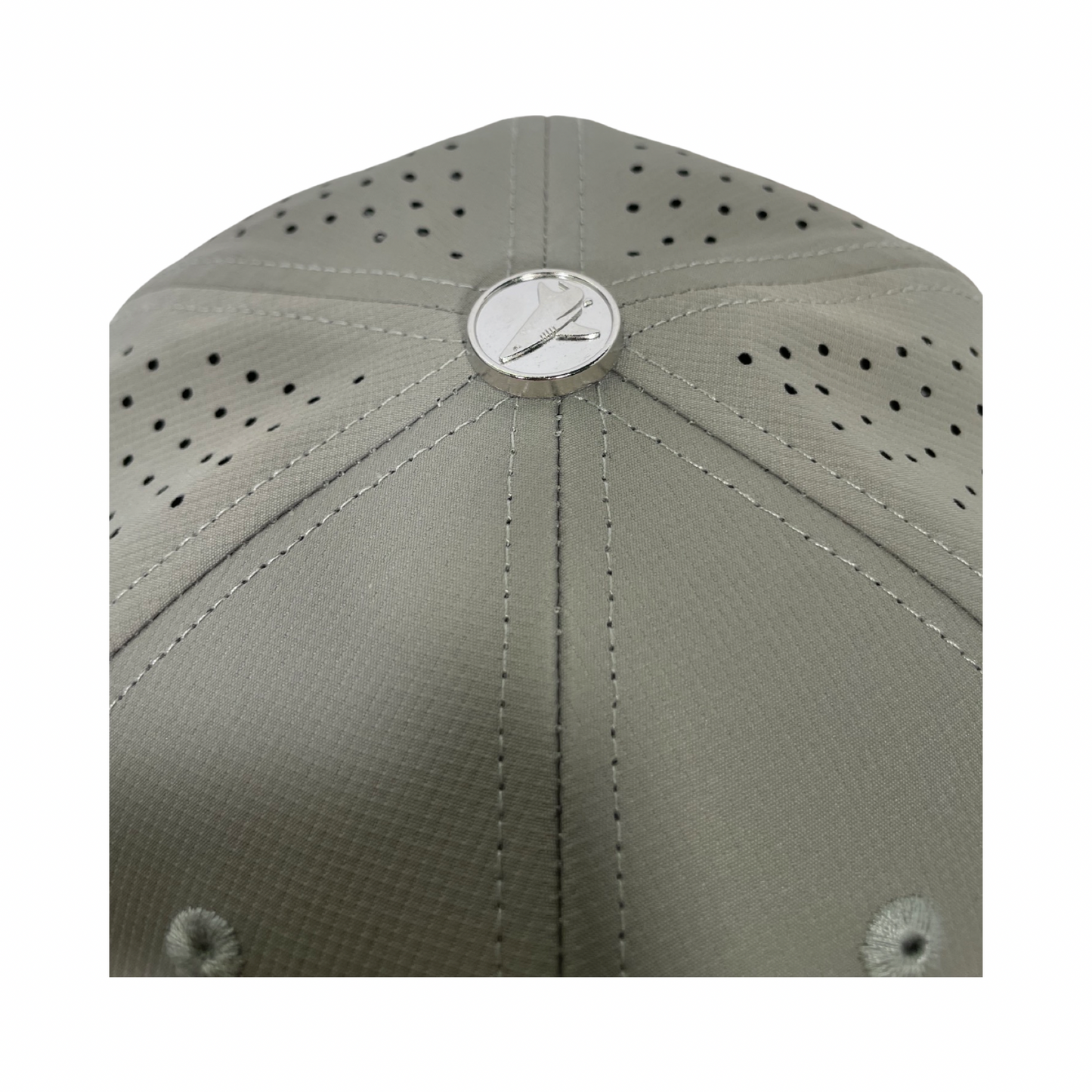 Grey Turquoise PVC Performance Snapback Hat