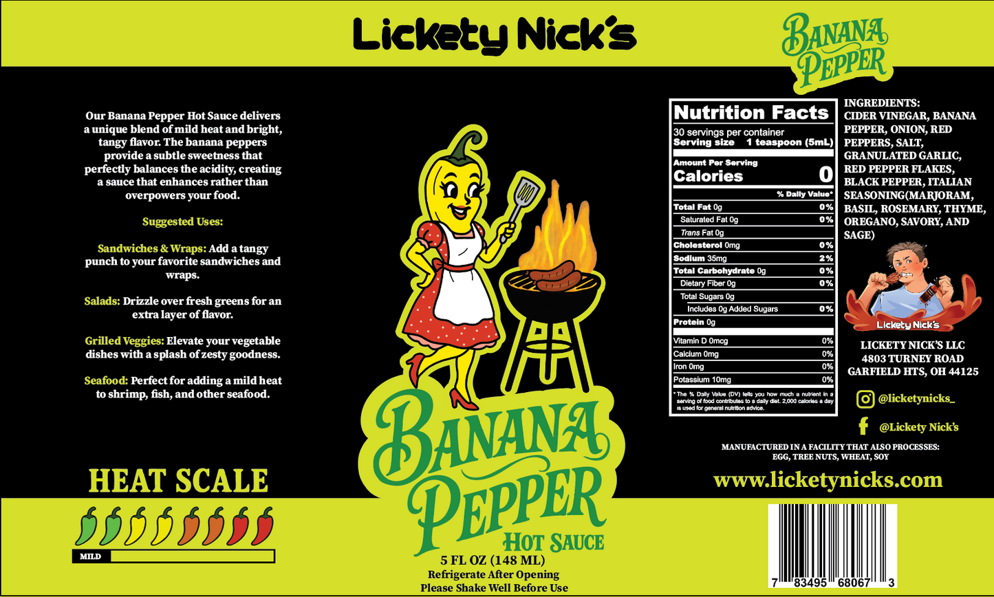 Banana Pepper – Tangy Mild Heat Hot Sauce