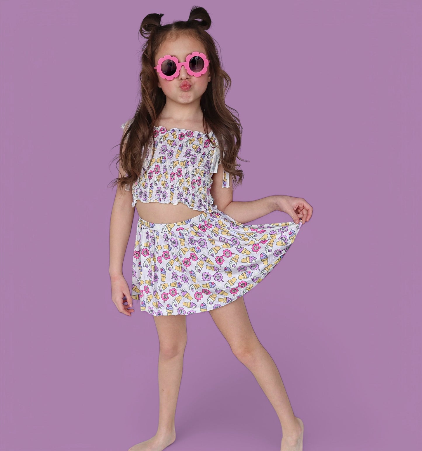 SWEET SUMMER DREAM SMOCKED SKORT SET