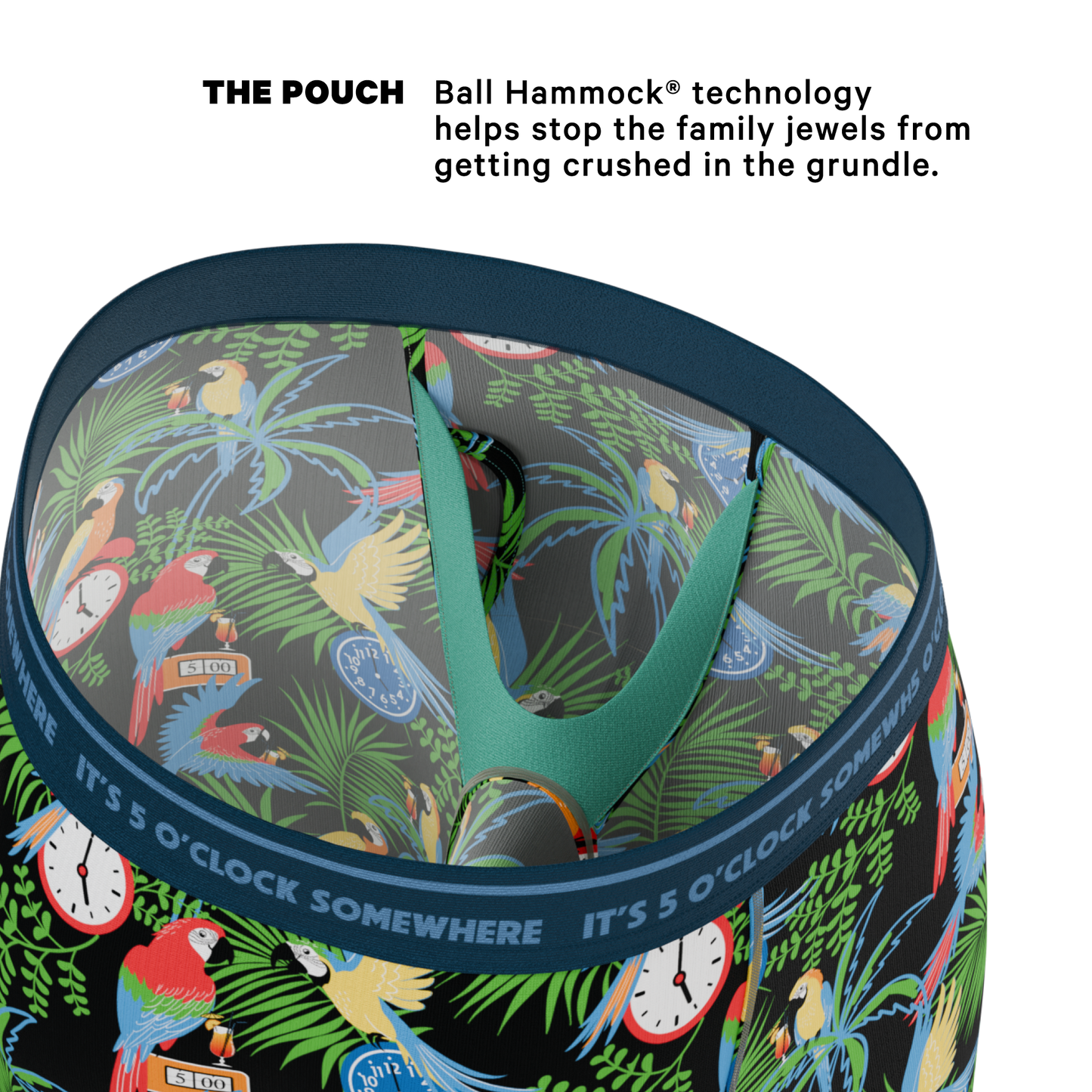 The 5 O'Clock Somewhere | Margaritaville® Long Leg Ball Hammock® Pouch Underwear With Fly