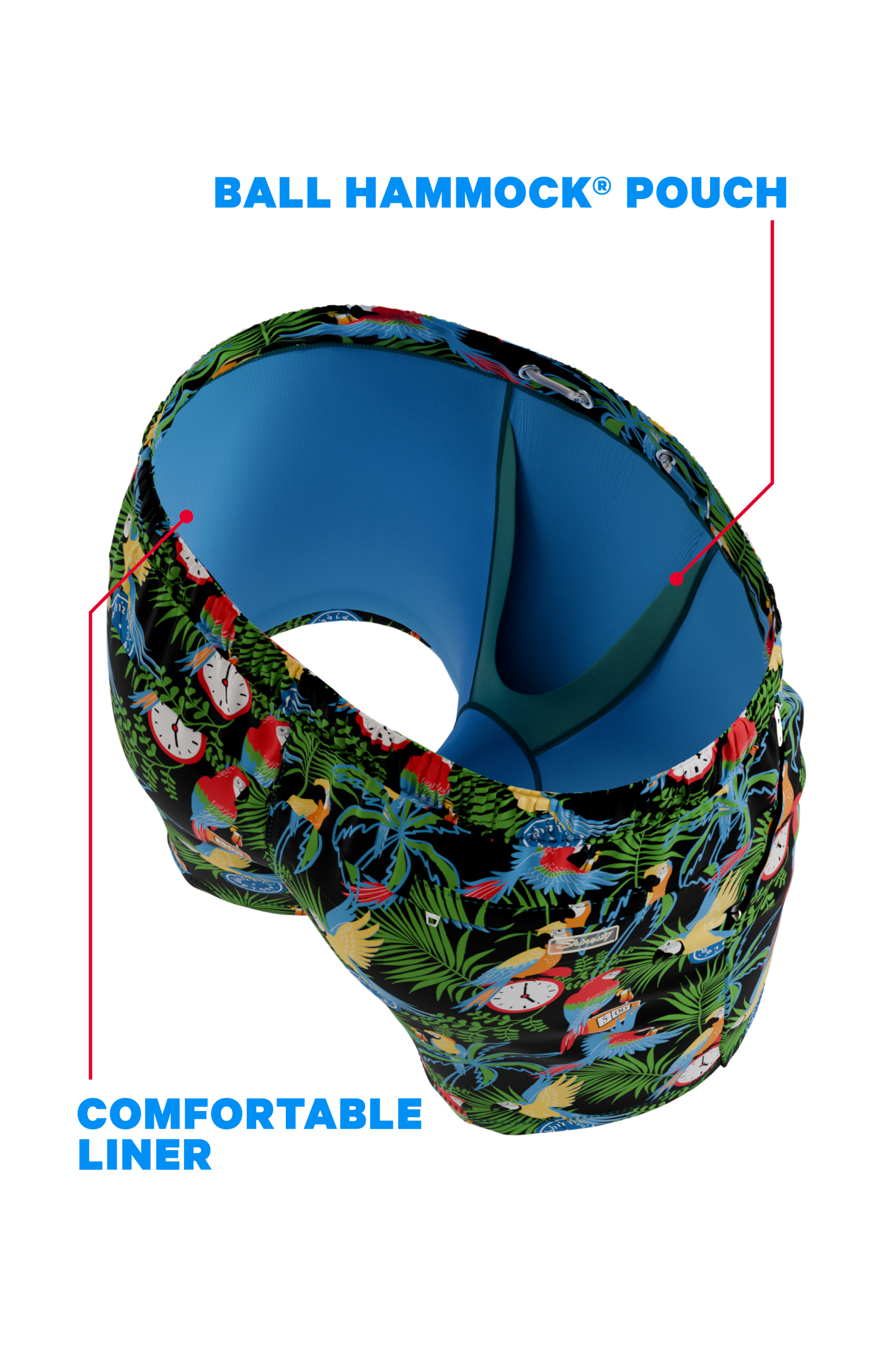 The 5 O'Clock Somewhere | Margaritaville® Ball Hammock® Pouch 8" Swim Trunks