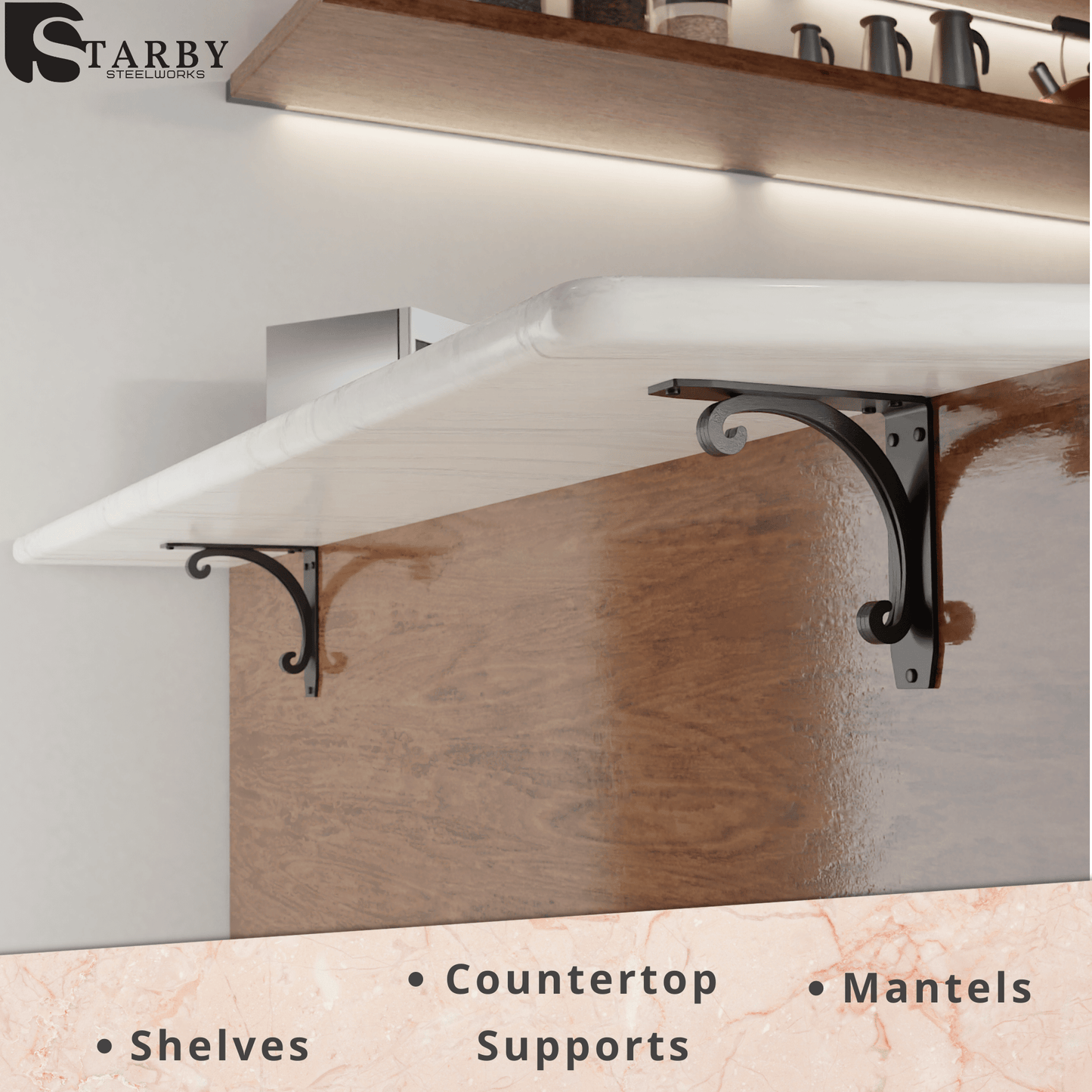 Southern Charm Heavy Duty Steel Brackets for Shelving