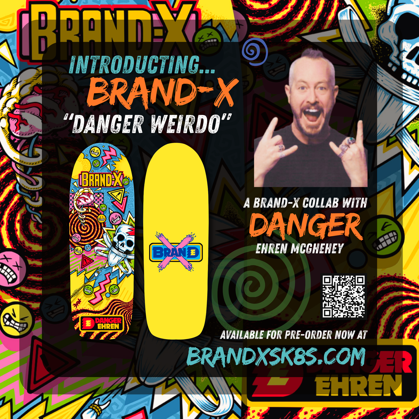 "DANGER WEIRDO" Ehren McGhehey Limited Edition HAND-PAINTED Deck (PRE-ORDER, MAY 2027)