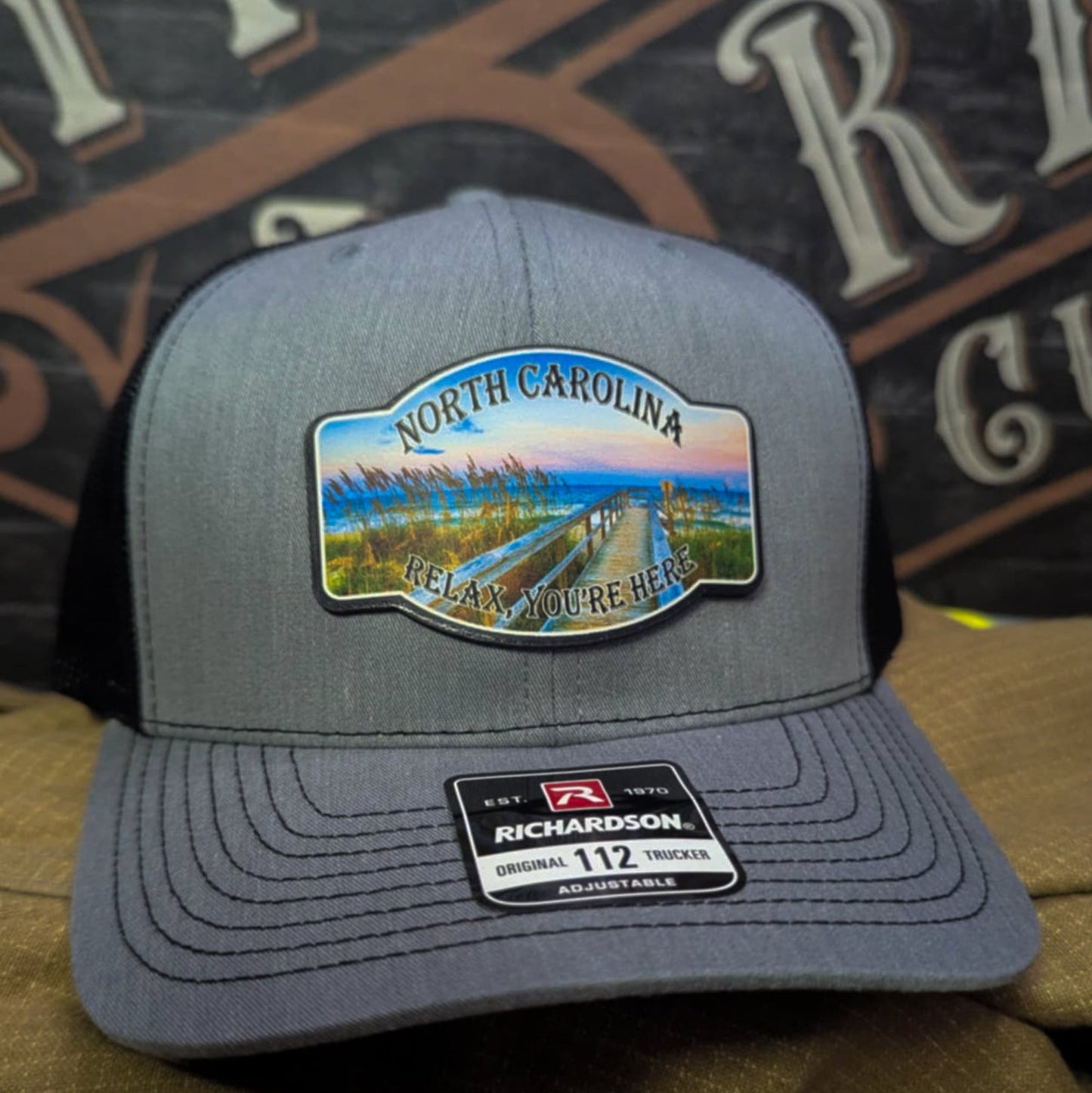 Relax You’re Here Leather Patch Hat