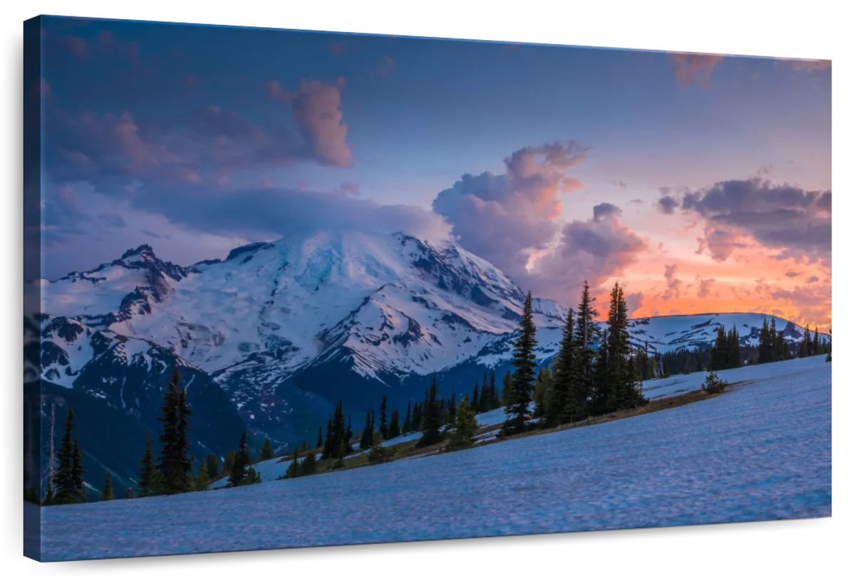 Mt. Rainier At Sunset Wall Art