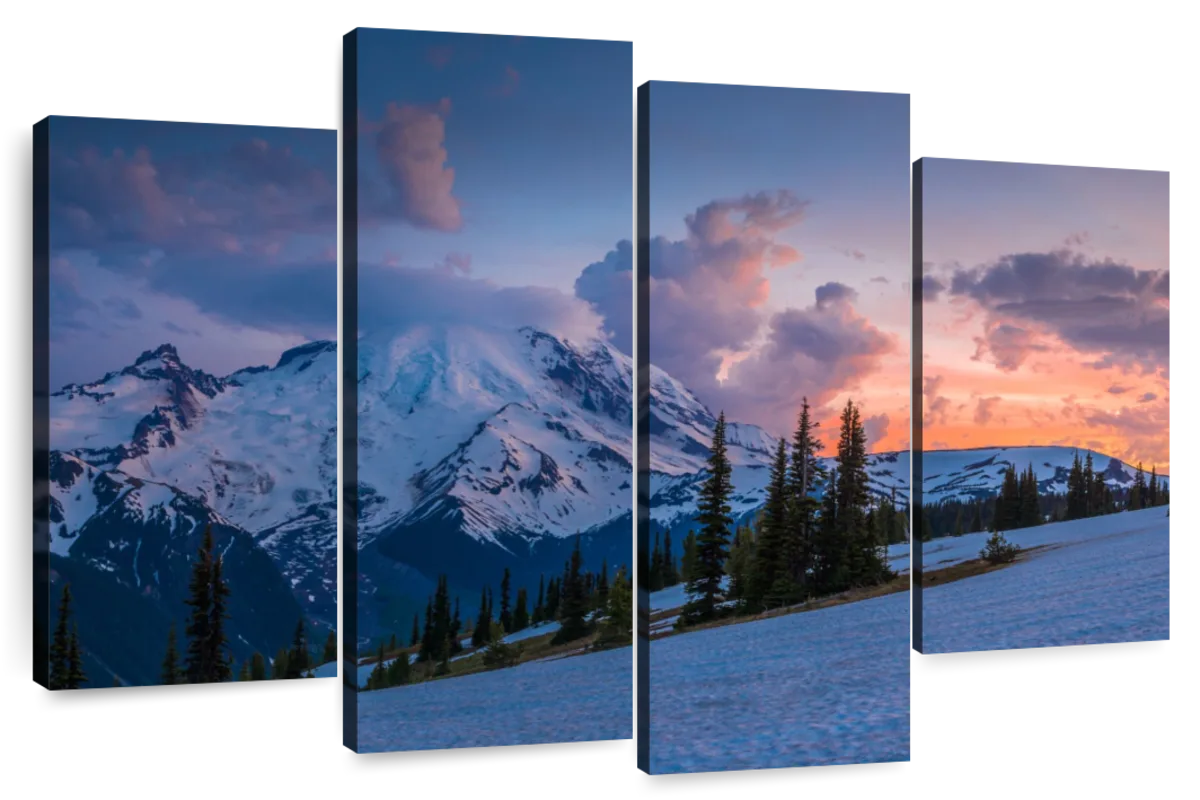 Mt. Rainier At Sunset Wall Art
