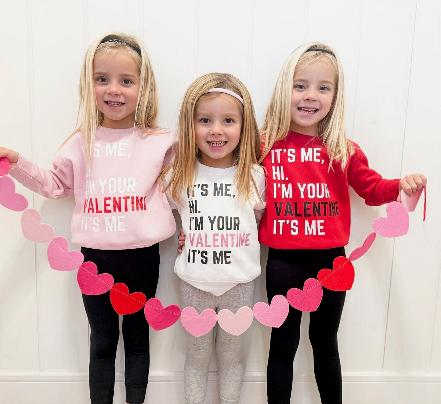 It's Me Hi I'm Your Valentine It's Me Toddler Crewneck Sweatshirt