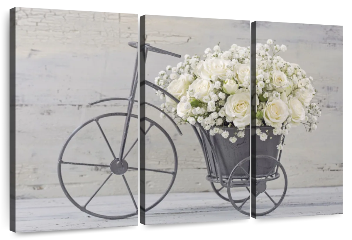 White Rose Bouquet Wall Art